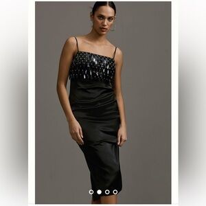 🆕RHODE -Gabriella Tassel Midi Dress, Black, Size XL